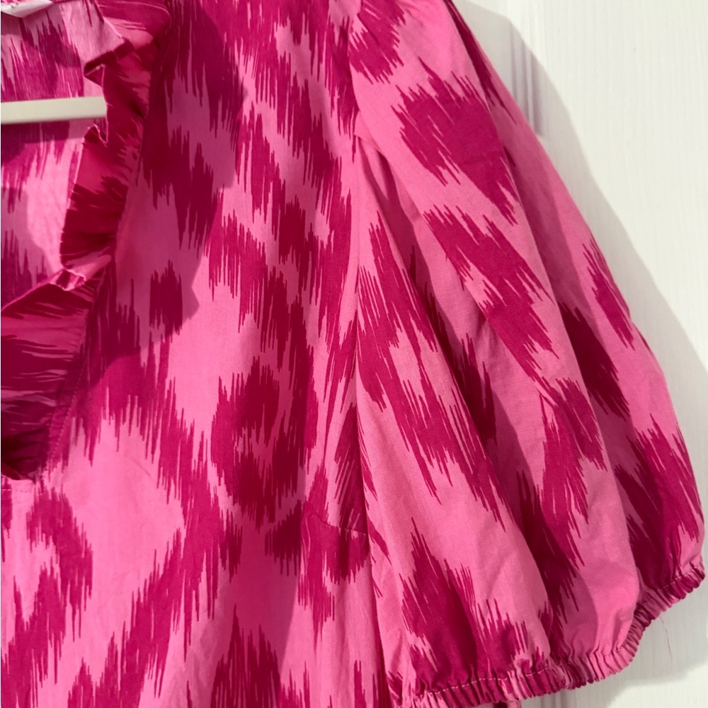Pink Patterned Women's Dress - Picture 2 of 3